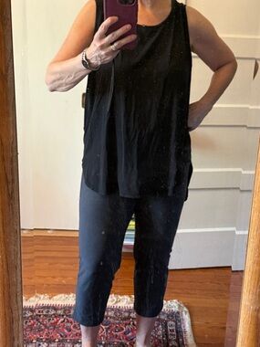 Eileen Fisher Black Sleeveless Scoop Neck Top